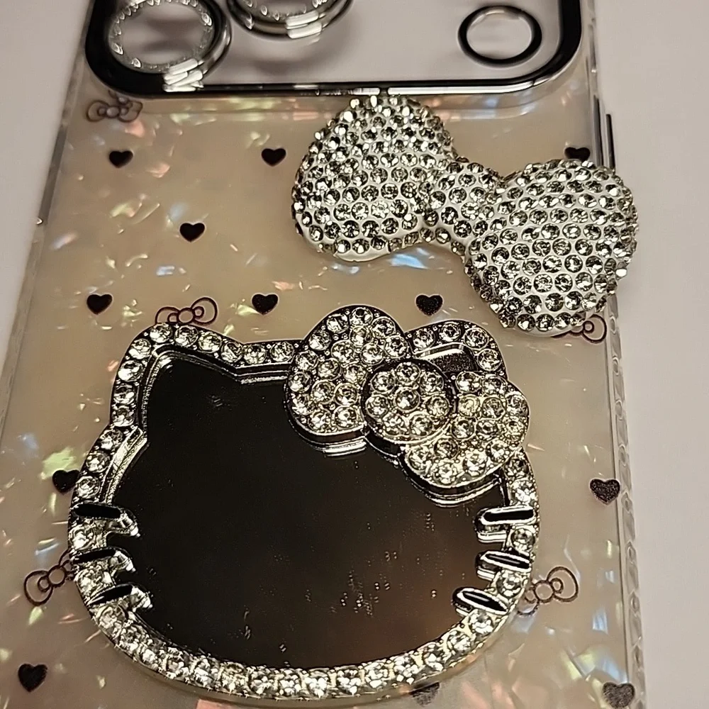 Brand new Apple IPhone 17 Pro Max 3D Hello Kitty & Bow W/ Pearl Strap Phone case